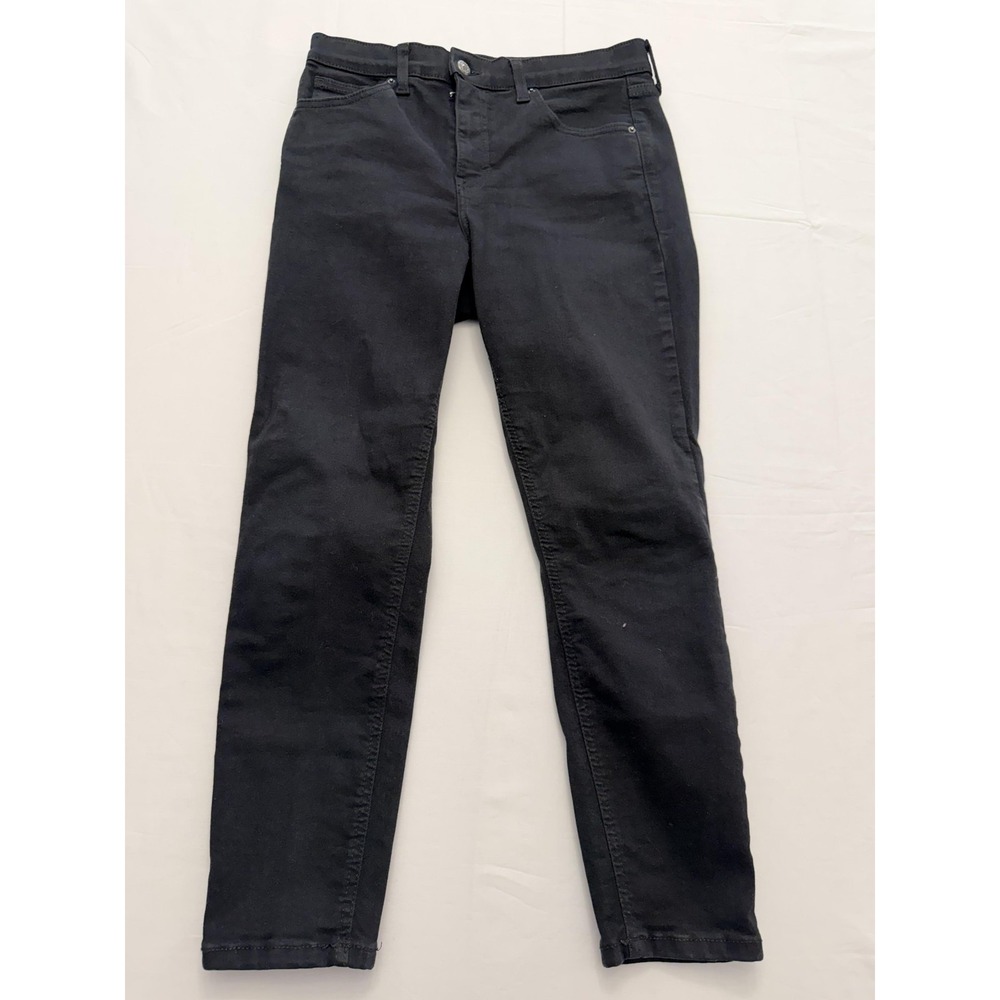 Topshop Jamie Skinny Jeans Womens Petite 30 Black Dark Wash High Rise 30x28